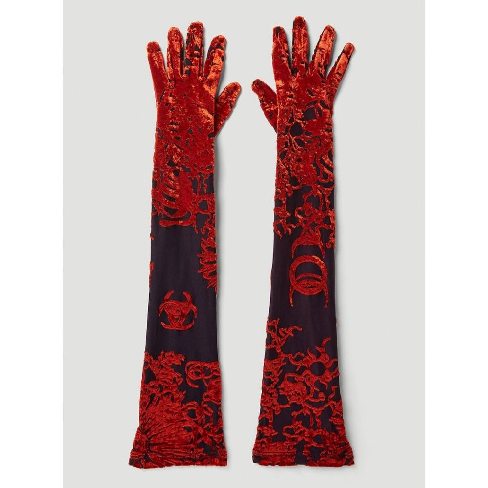 MARINE SERRE Geotic Sunburst Devore Stretch Woven Gloves